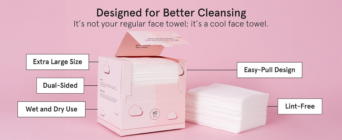 Premium XL Disposable Face Towels - Travel-Ready (60ct)