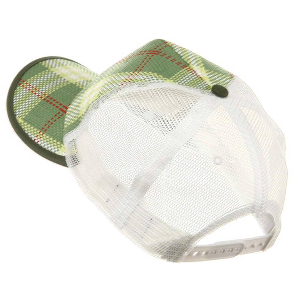 Plaid Straw Trucker Caps