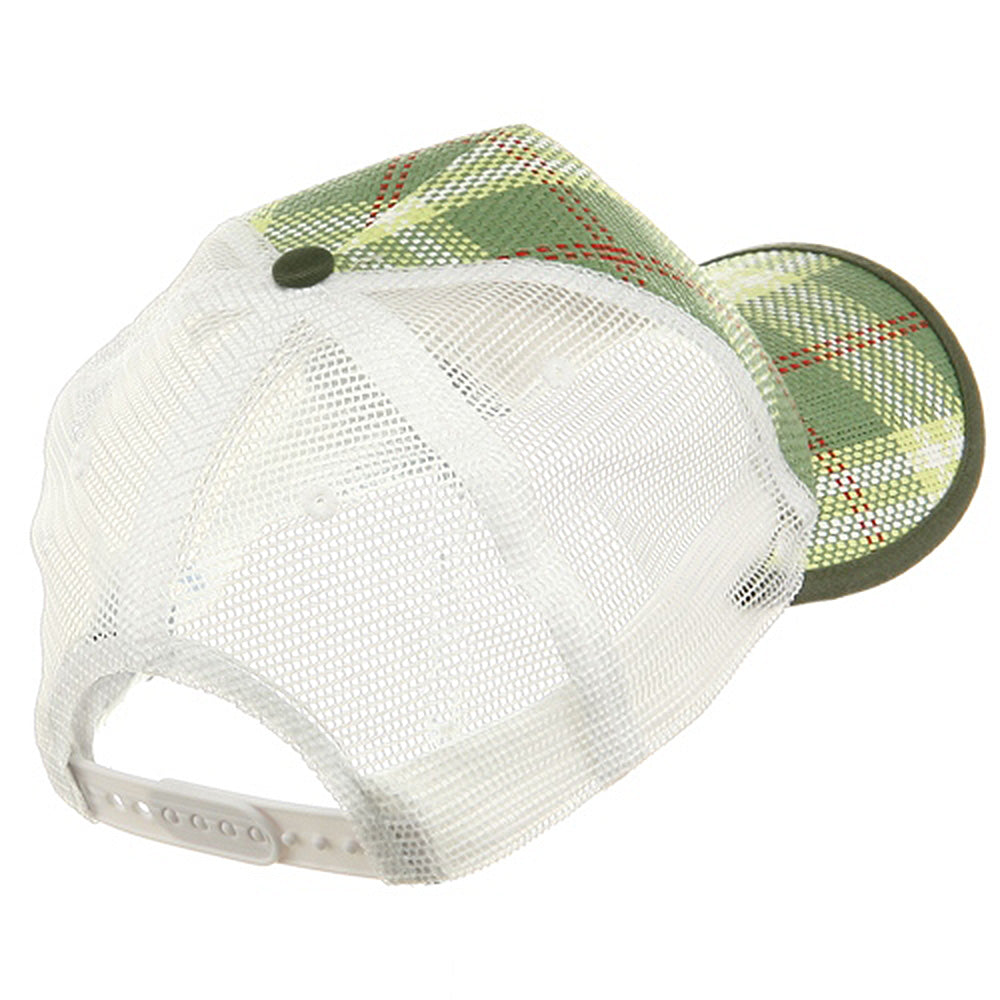 Plaid Straw Trucker Caps