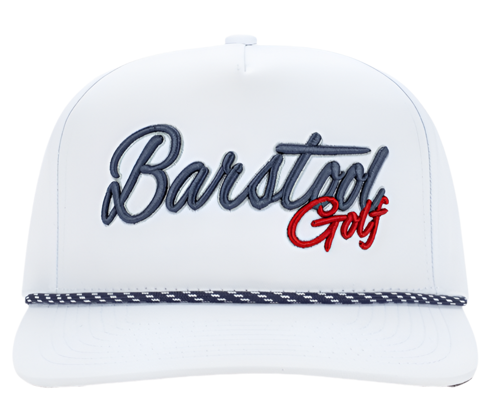 Barstool Golf 5-Panel Rope Twill Snapback - White