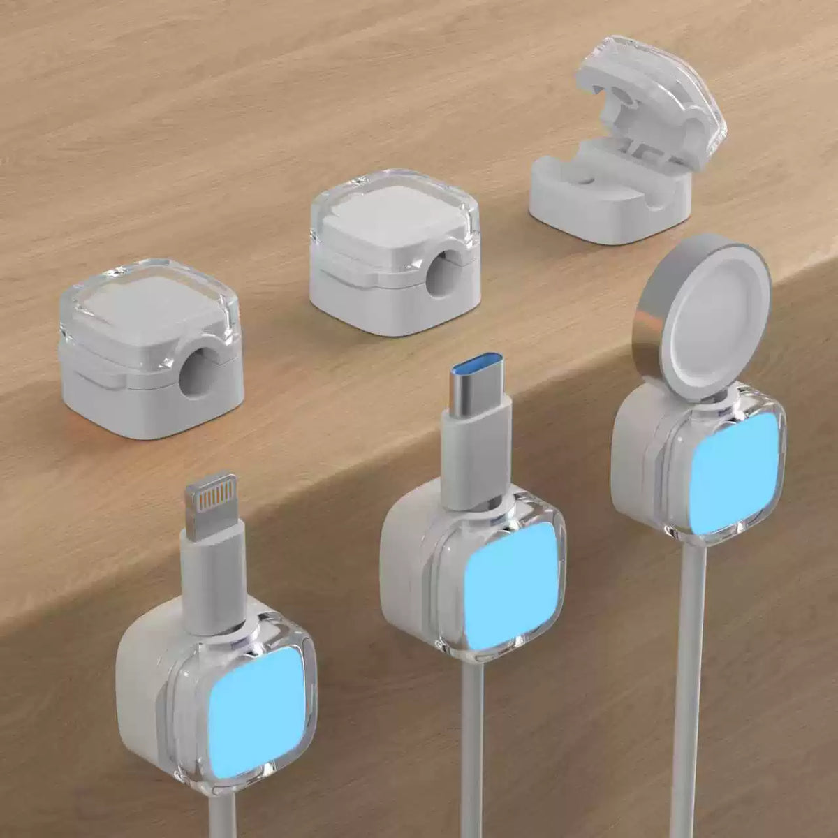 6-Piece Colorful Adhesive Cable Clips for Desk