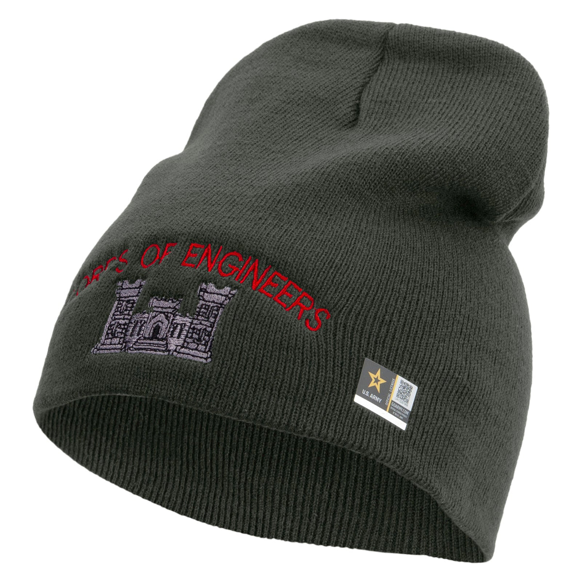 US Army Corps of Engineers Embroidered 8 Inch Knitted Short Beanie