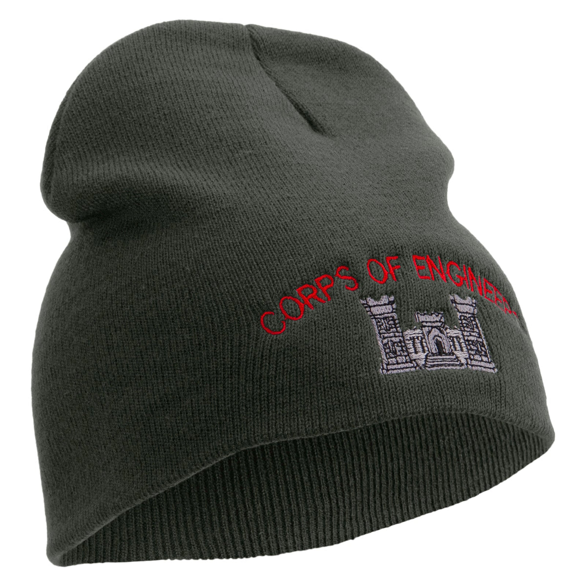 US Army Corps of Engineers Embroidered 8 Inch Knitted Short Beanie