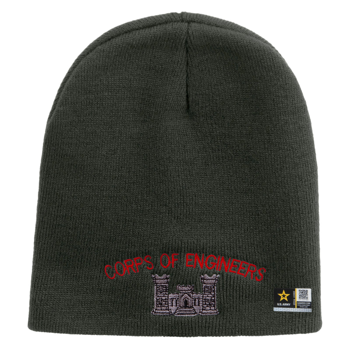 US Army Corps of Engineers Embroidered 8 Inch Knitted Short Beanie