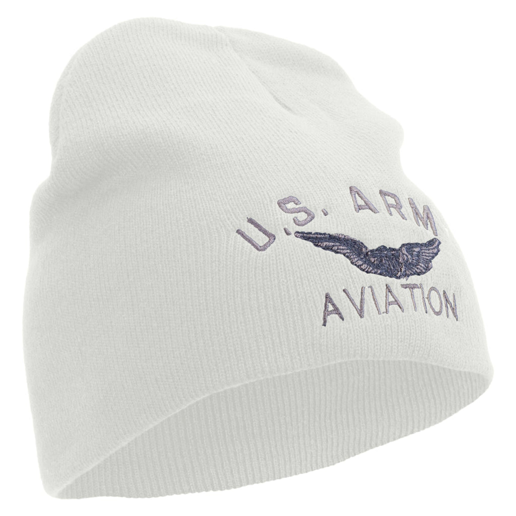 US Army Aviation Embroidered 8 Inch Knitted Short Beanie