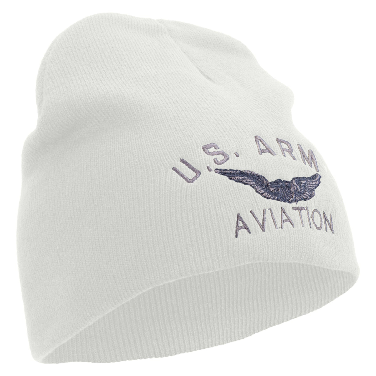 US Army Aviation Embroidered 8 Inch Knitted Short Beanie