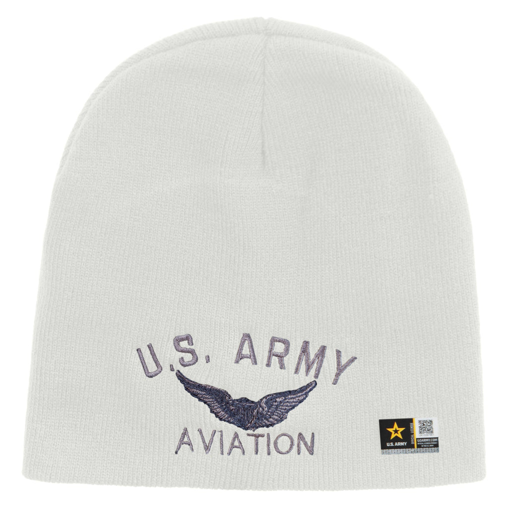 US Army Aviation Embroidered 8 Inch Knitted Short Beanie