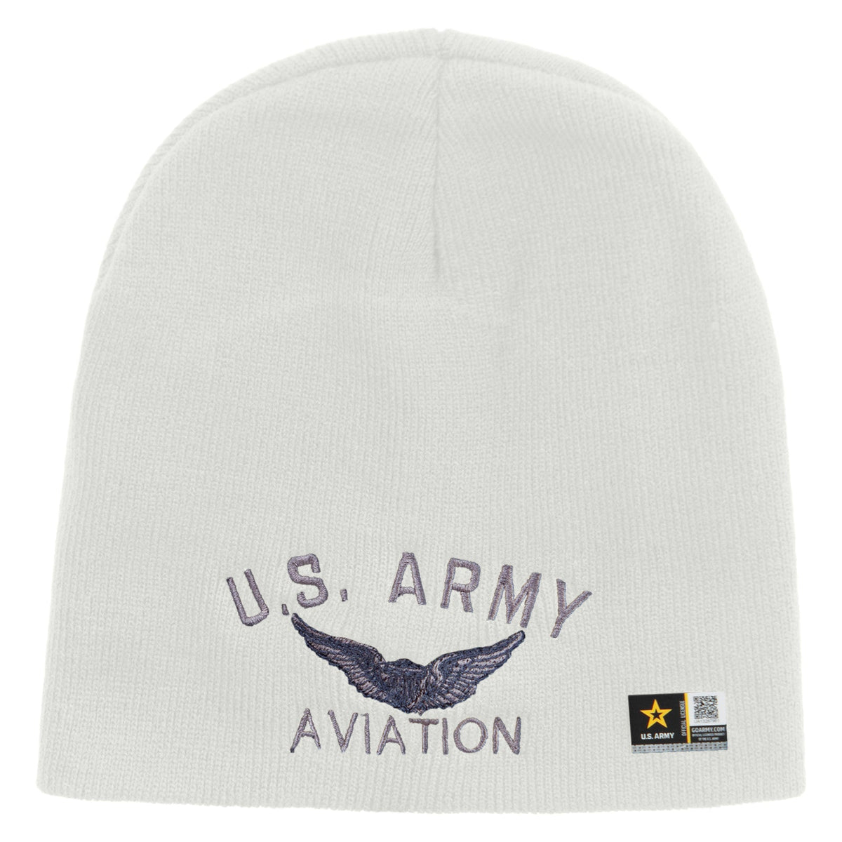 US Army Aviation Embroidered 8 Inch Knitted Short Beanie