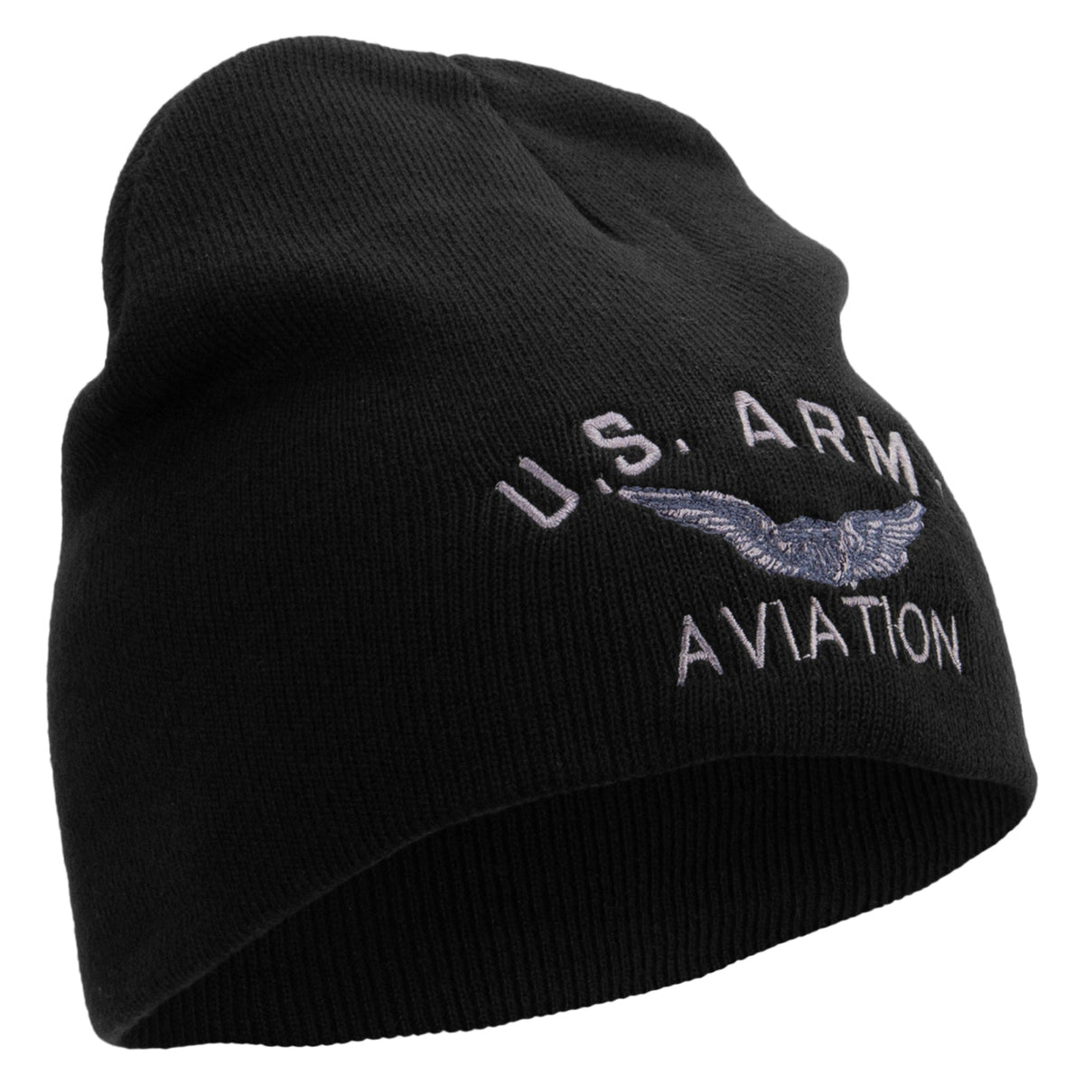 US Army Aviation Embroidered 8 Inch Knitted Short Beanie