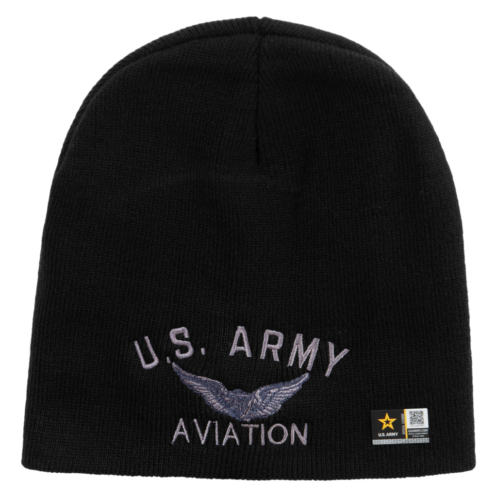 US Army Aviation Embroidered 8 Inch Knitted Short Beanie