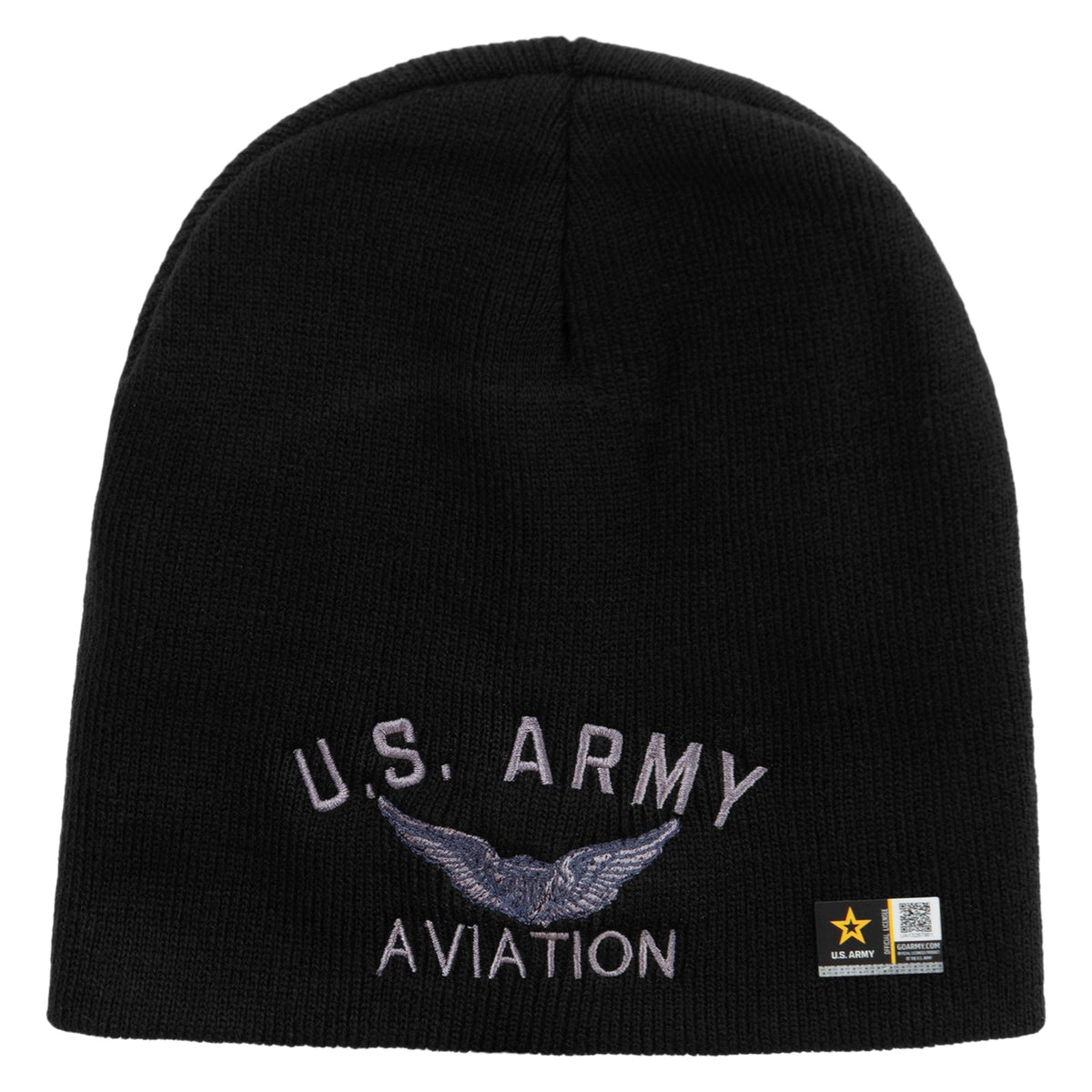 US Army Aviation Embroidered 8 Inch Knitted Short Beanie