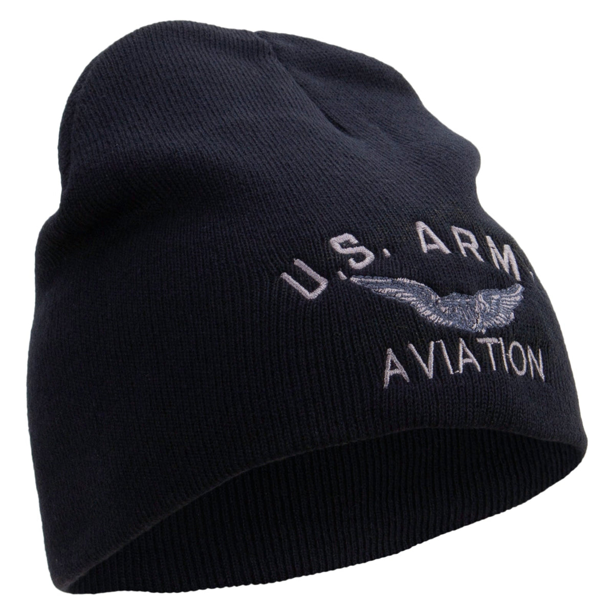US Army Aviation Embroidered 8 Inch Knitted Short Beanie