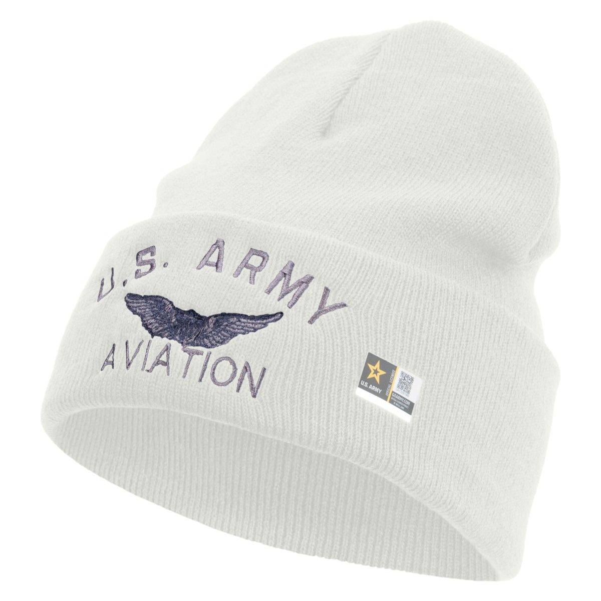 US Army Aviation Embroidered 12 Inch Long Knitted Beanie