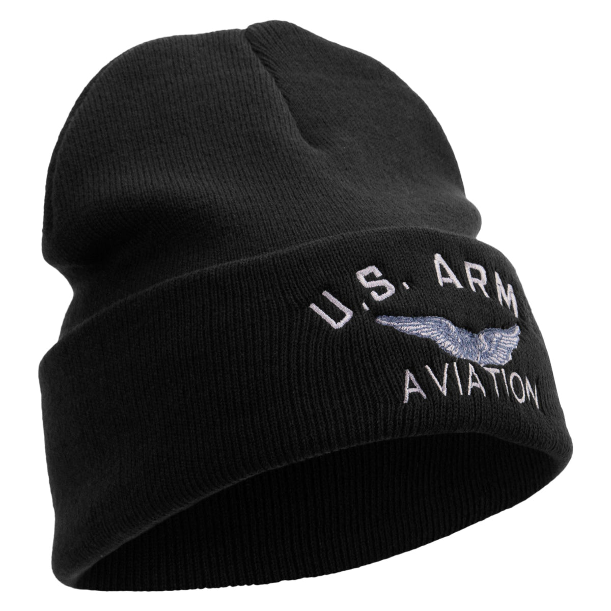 US Army Aviation Embroidered 12 Inch Long Knitted Beanie