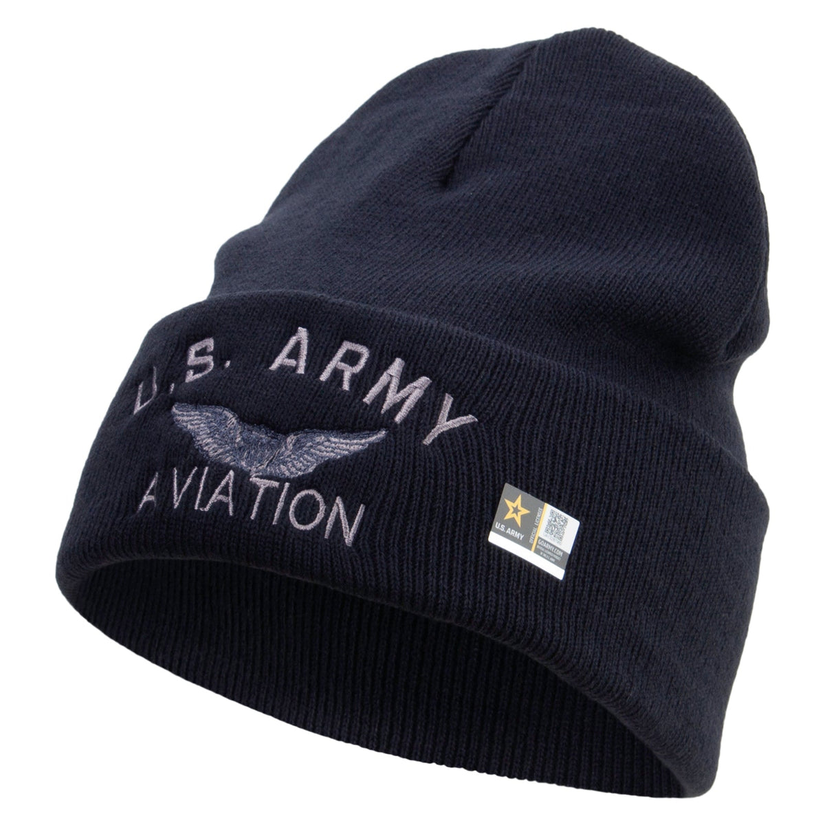 US Army Aviation Embroidered 12 Inch Long Knitted Beanie