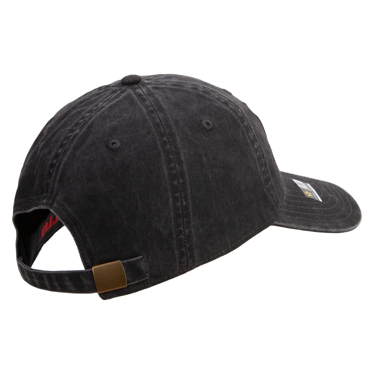 US Army Aviation Embroidered Washed Solid Pigment Dyed Cotton Twill Brass Buckle Cap