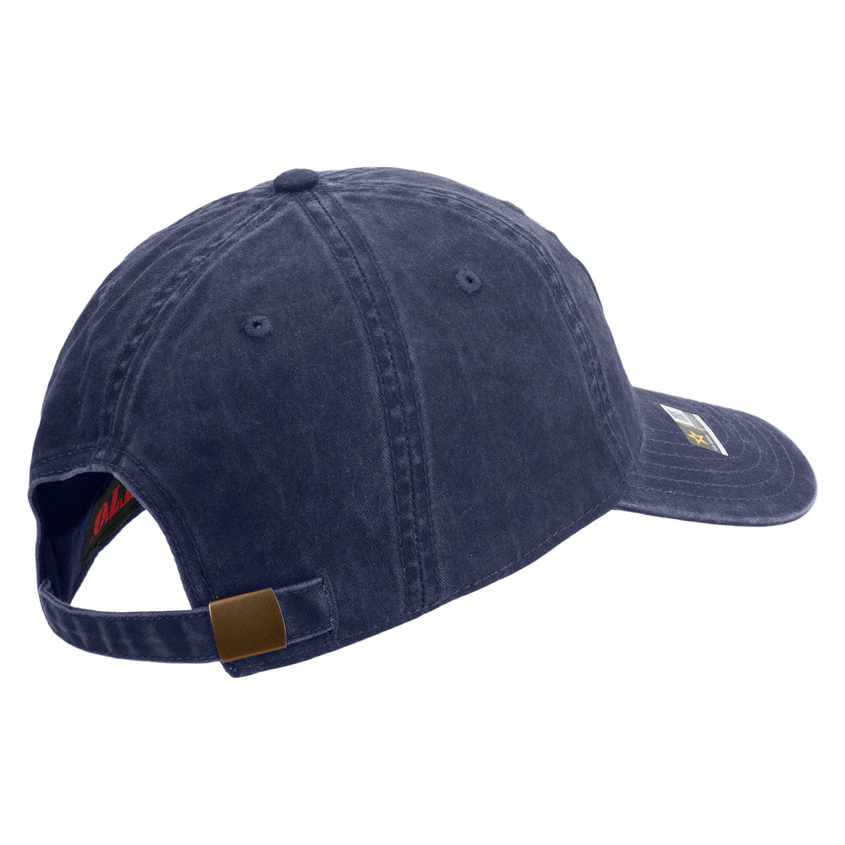 US Army Aviation Embroidered Washed Solid Pigment Dyed Cotton Twill Brass Buckle Cap