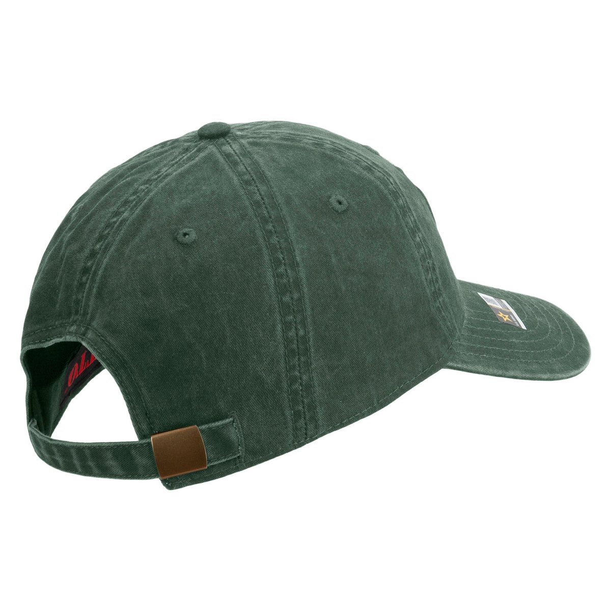 US Army Aviation Embroidered Washed Solid Pigment Dyed Cotton Twill Brass Buckle Cap