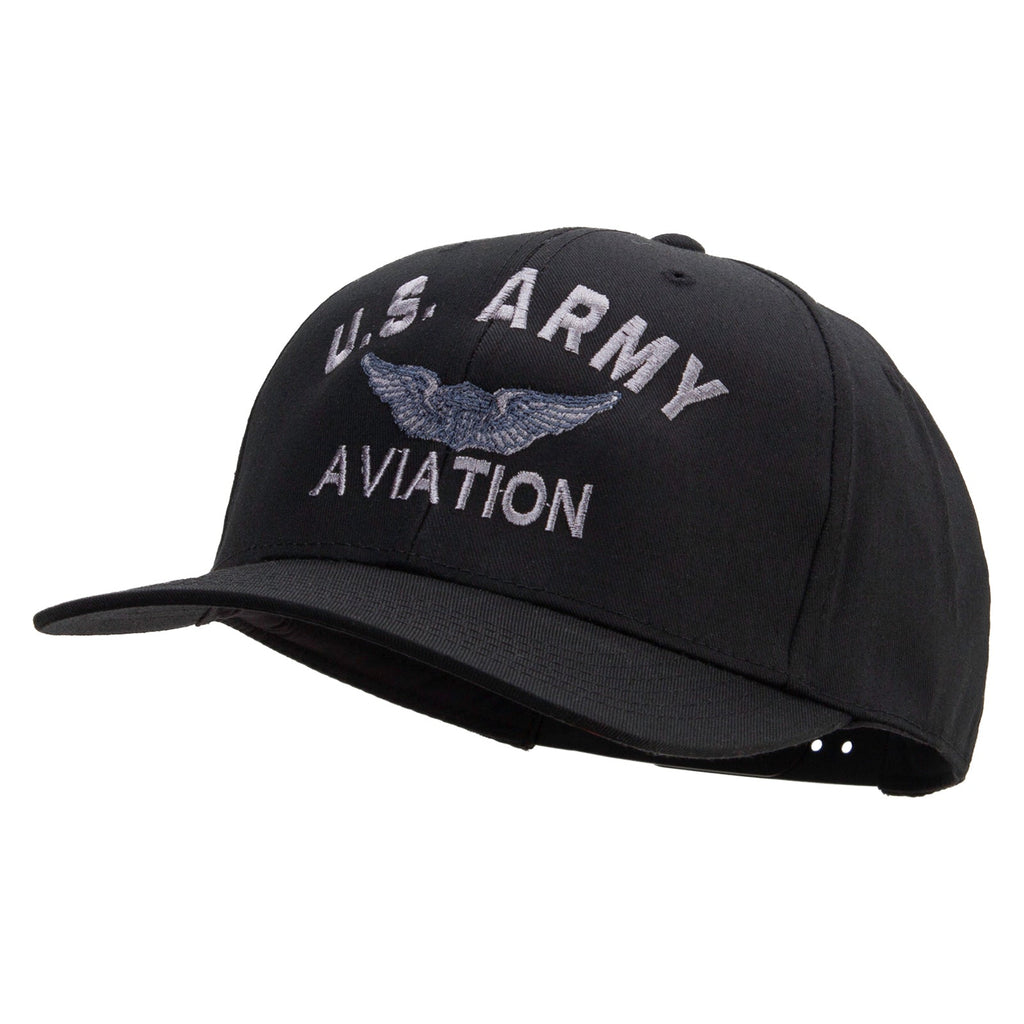 US Army Aviation Embroidered Solid Cotton Twill Pro Style Cap