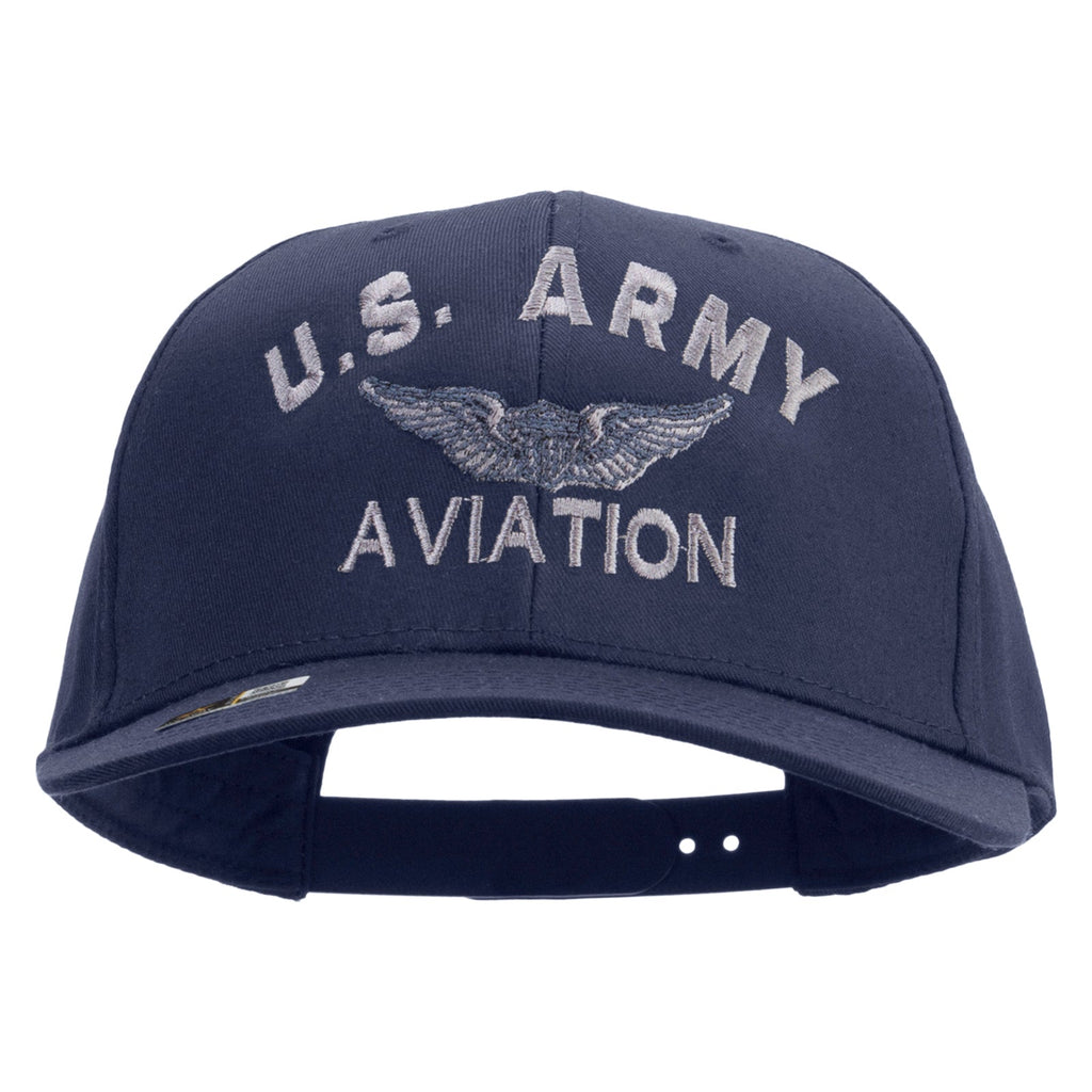 US Army Aviation Embroidered Solid Cotton Twill Pro Style Cap
