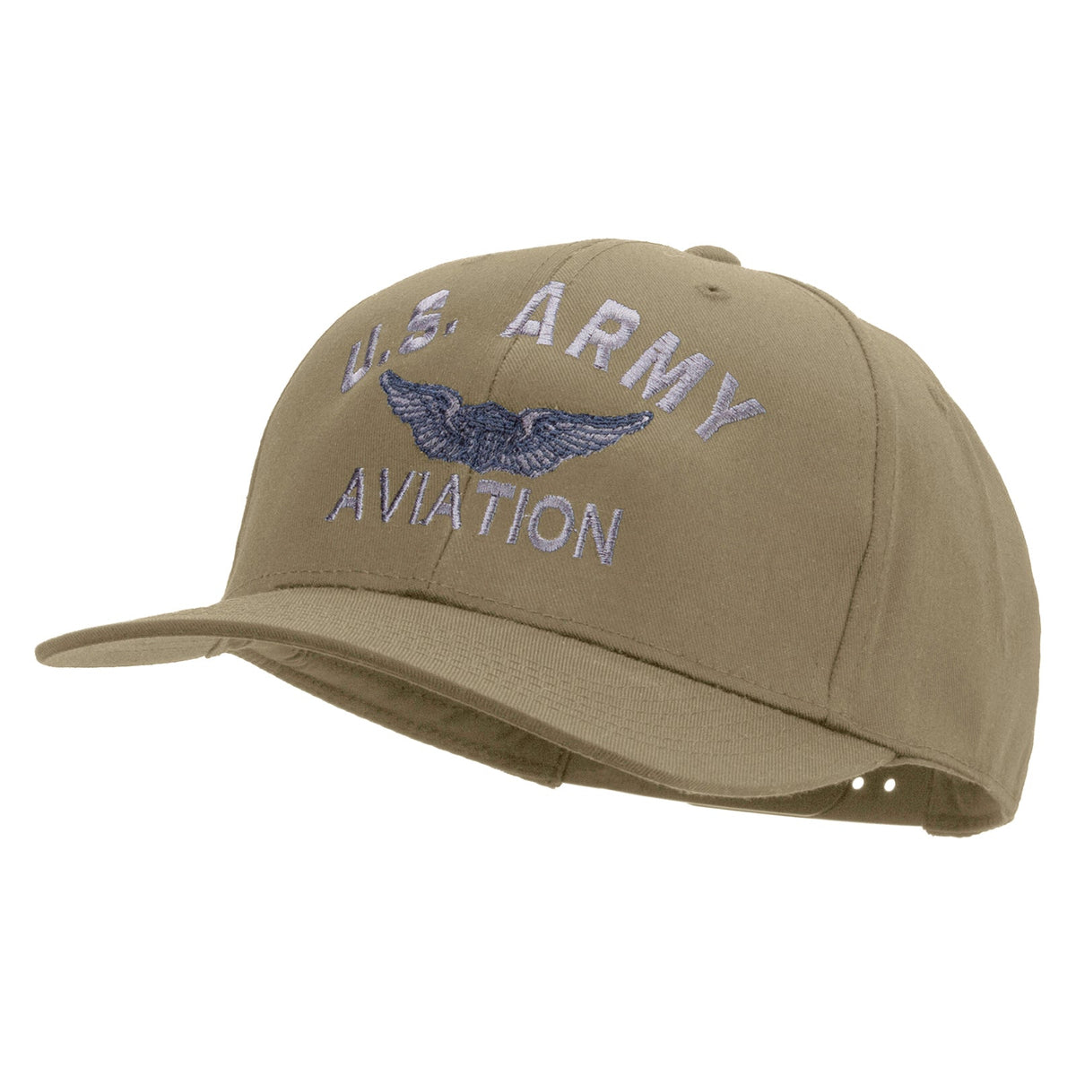 US Army Aviation Embroidered Solid Cotton Twill Pro Style Cap