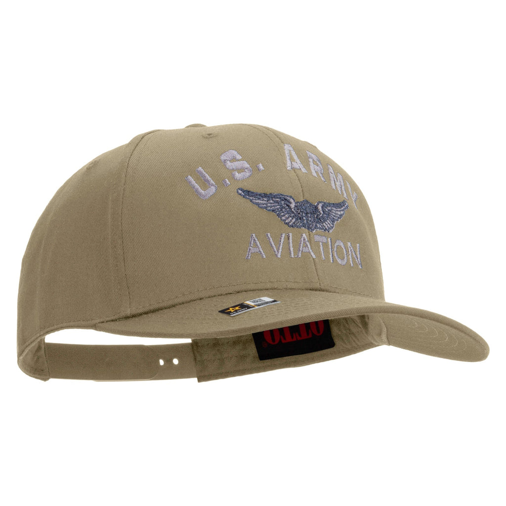 US Army Aviation Embroidered Solid Cotton Twill Pro Style Cap