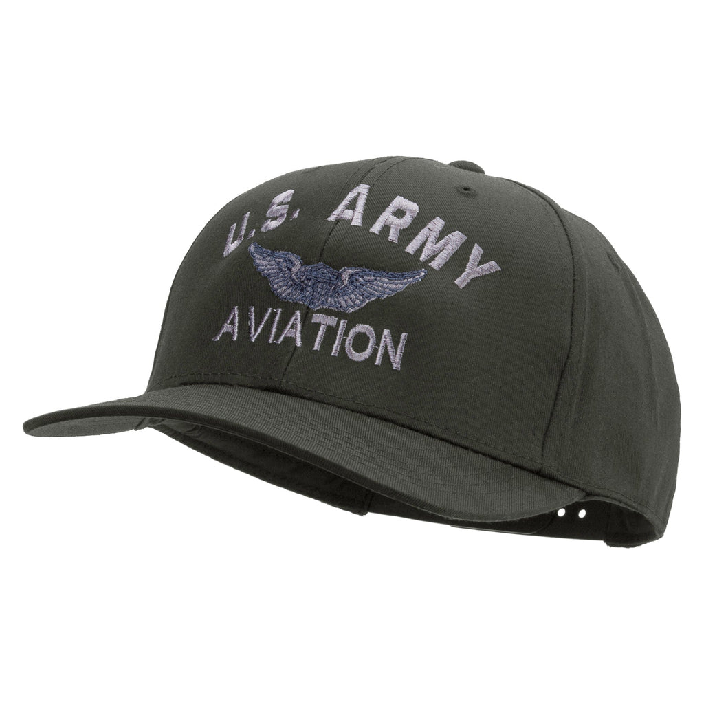 US Army Aviation Embroidered Solid Cotton Twill Pro Style Cap