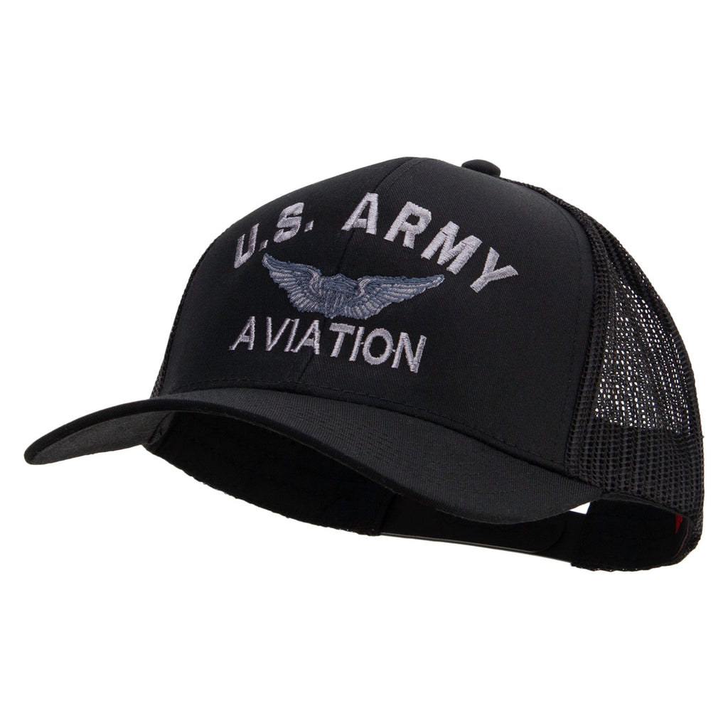 US Army Aviation Embroidered Solid Cotton Twill Mesh Prostyle Cap
