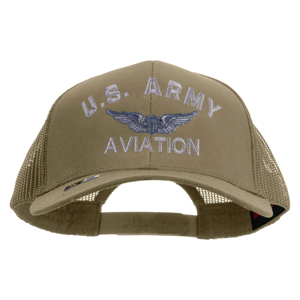US Army Aviation Embroidered Solid Cotton Twill Mesh Prostyle Cap