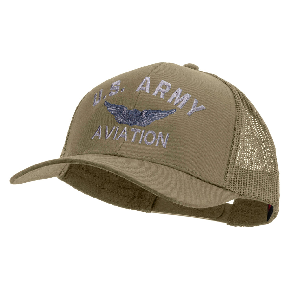 US Army Aviation Embroidered Solid Cotton Twill Mesh Prostyle Cap