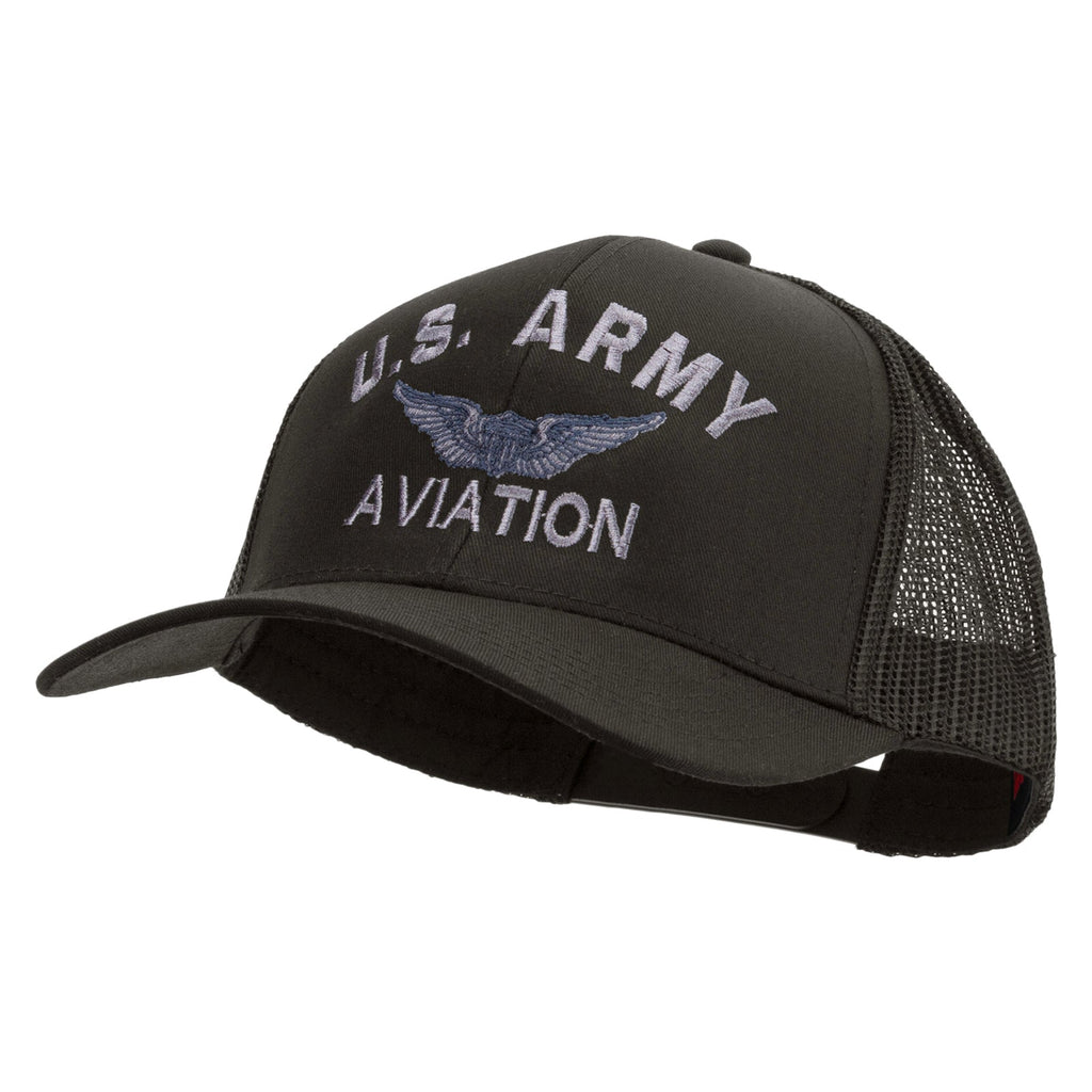 US Army Aviation Embroidered Solid Cotton Twill Mesh Prostyle Cap