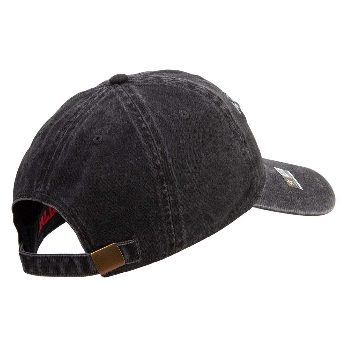 Army Aviator Veteran Embroidered Washed Solid Pigment Dyed Cotton Twill Brass Buckle Cap
