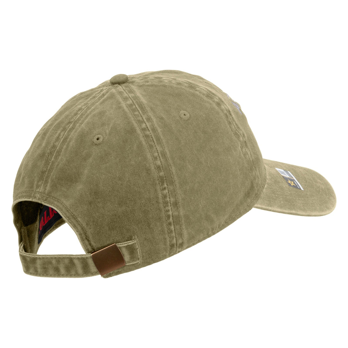 Army Aviator Veteran Embroidered Washed Solid Pigment Dyed Cotton Twill Brass Buckle Cap