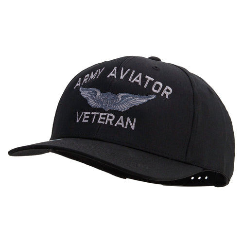 Army Aviator Veteran Embroidered Solid Cotton Twill Pro Style Cap