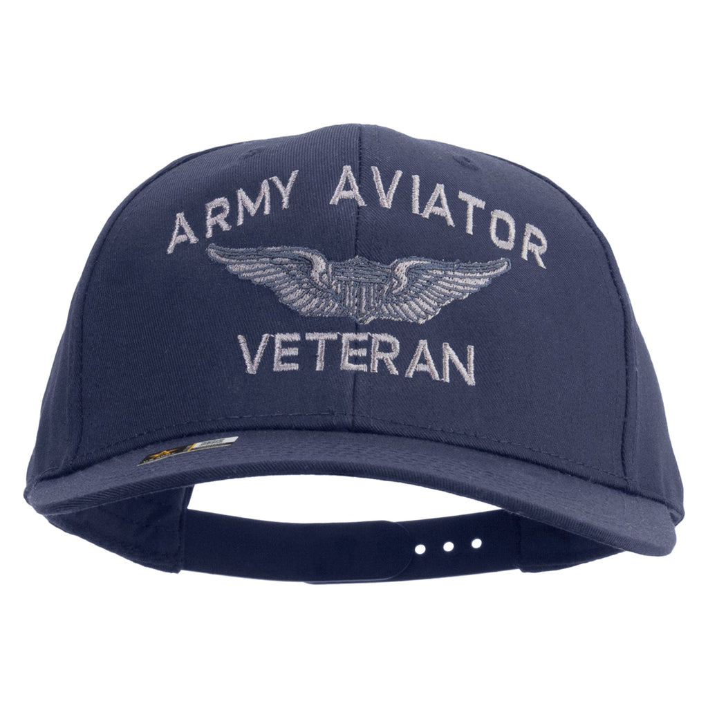 Army Aviator Veteran Embroidered Solid Cotton Twill Pro Style Cap