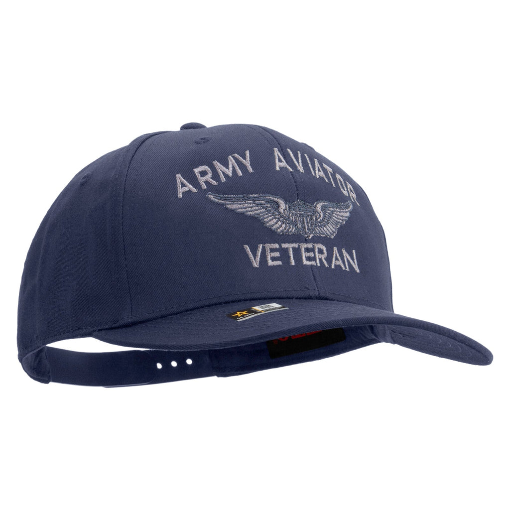 Army Aviator Veteran Embroidered Solid Cotton Twill Pro Style Cap