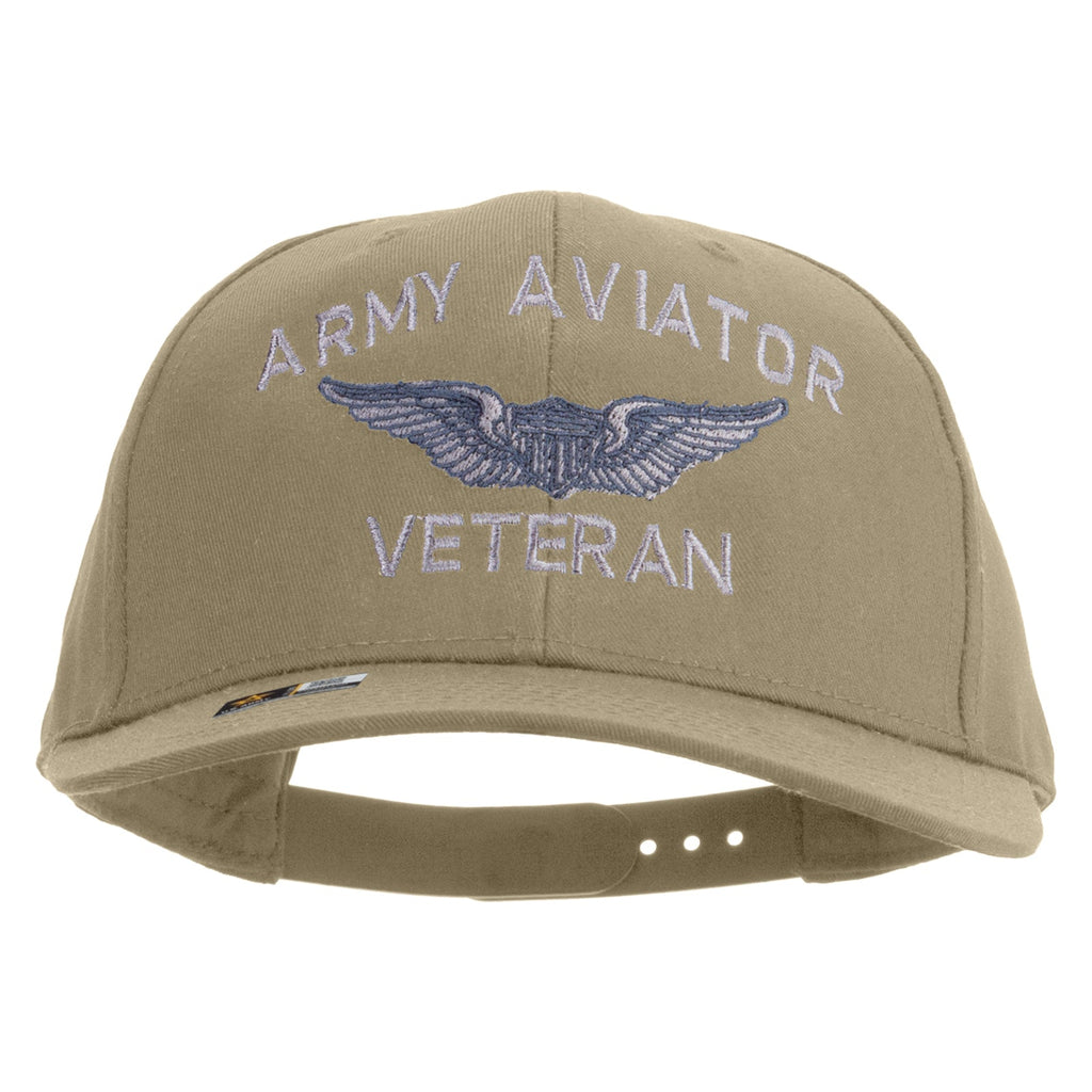 Army Aviator Veteran Embroidered Solid Cotton Twill Pro Style Cap