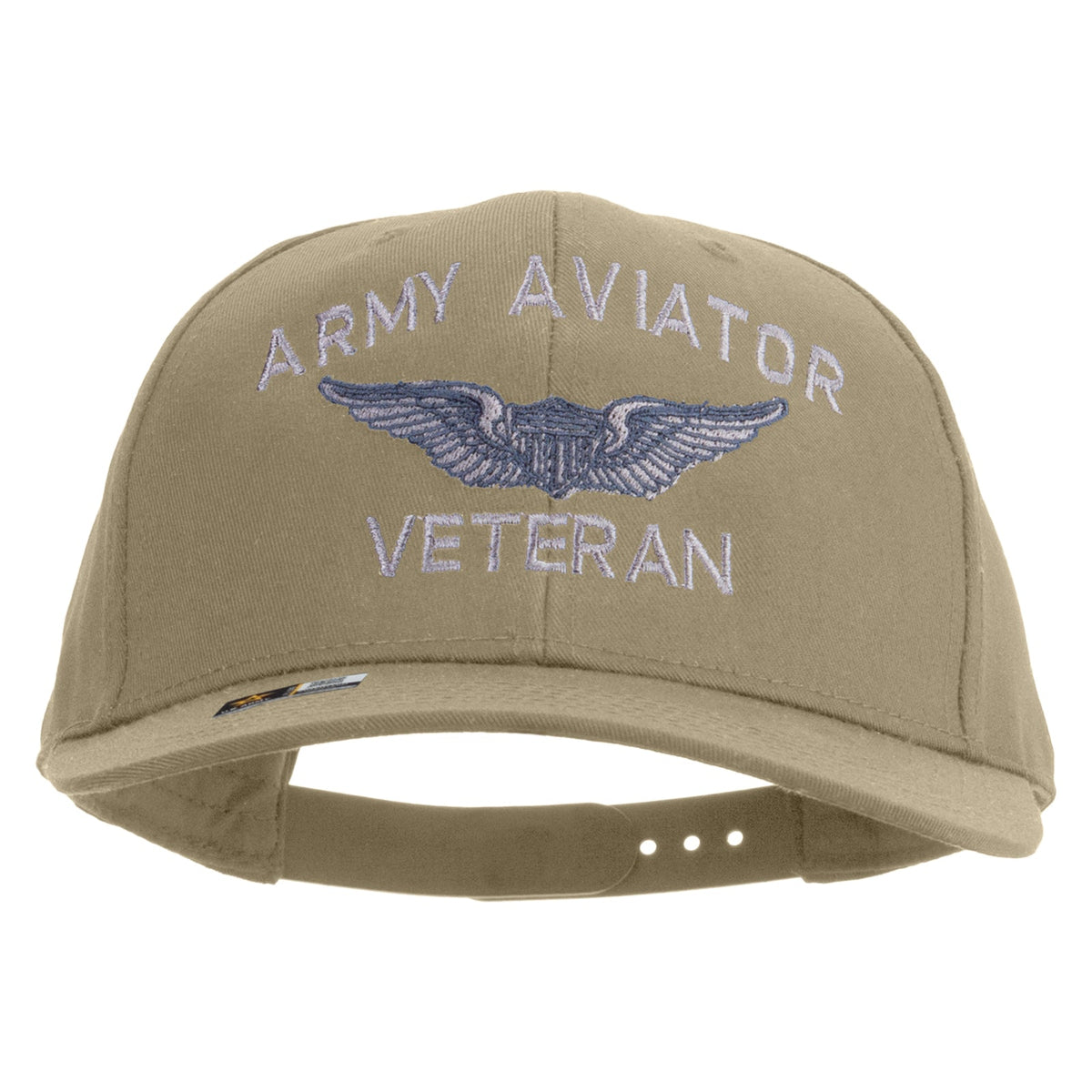Army Aviator Veteran Embroidered Solid Cotton Twill Pro Style Cap