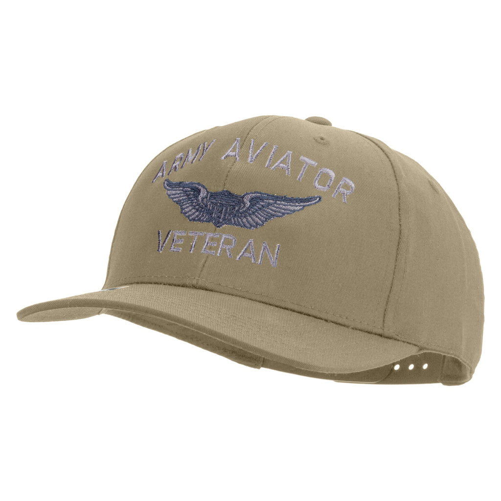 Army Aviator Veteran Embroidered Solid Cotton Twill Pro Style Cap