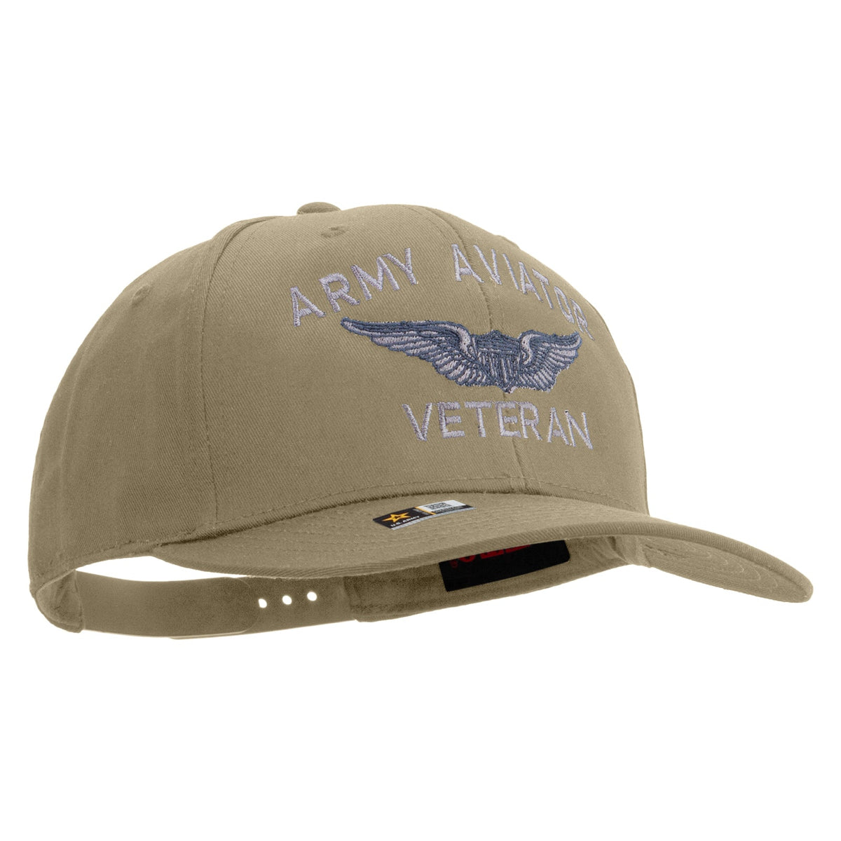 Army Aviator Veteran Embroidered Solid Cotton Twill Pro Style Cap