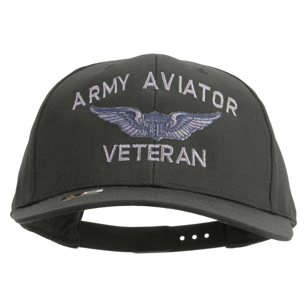 Army Aviator Veteran Embroidered Solid Cotton Twill Pro Style Cap
