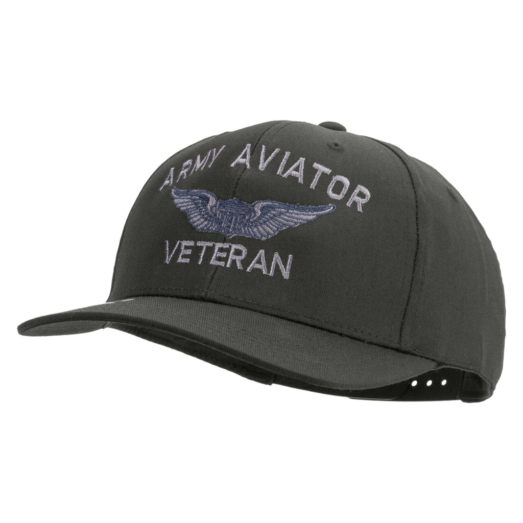 Army Aviator Veteran Embroidered Solid Cotton Twill Pro Style Cap