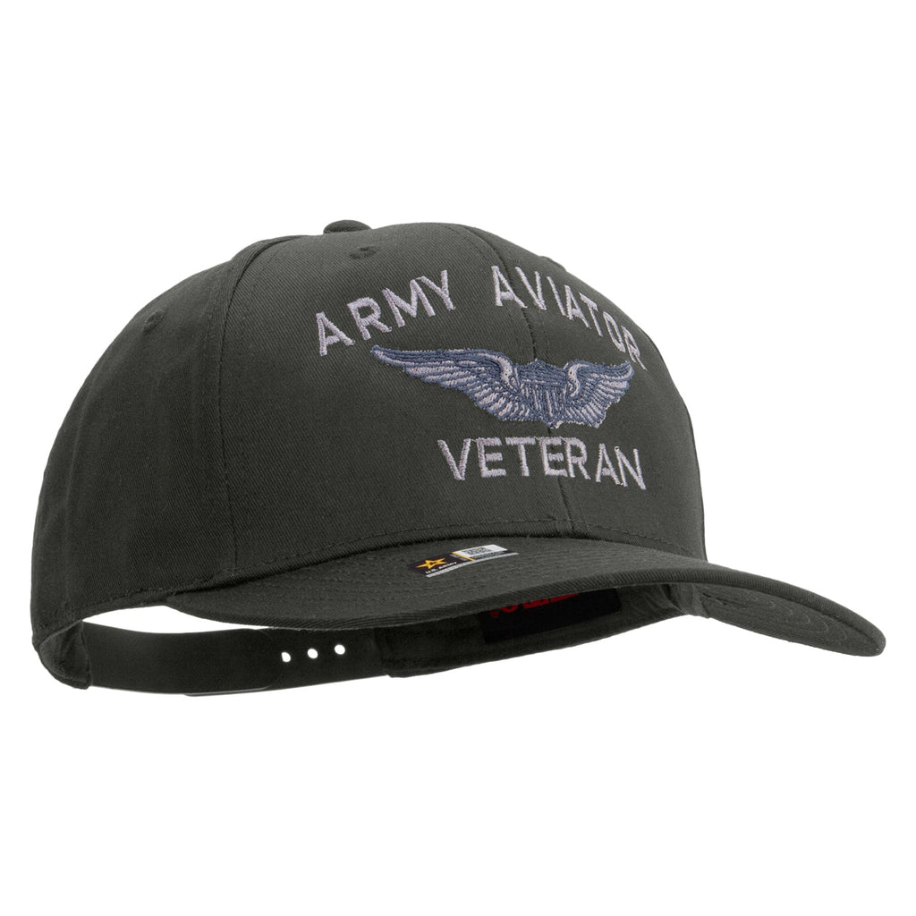 Army Aviator Veteran Embroidered Solid Cotton Twill Pro Style Cap