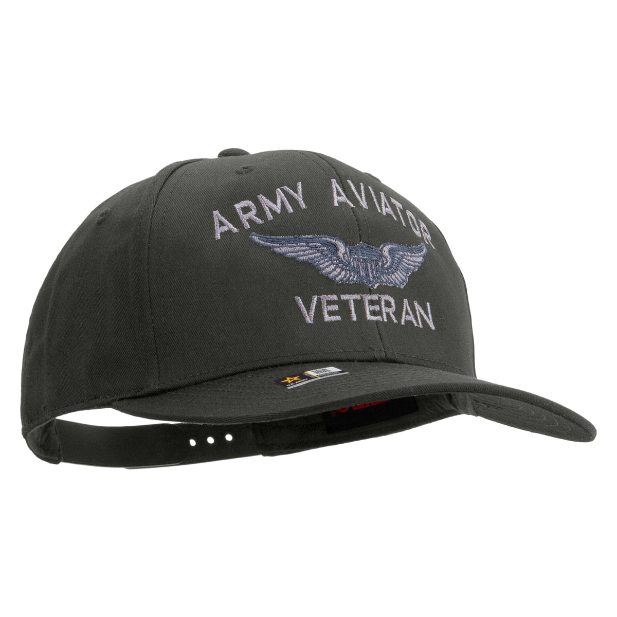Army Aviator Veteran Embroidered Solid Cotton Twill Pro Style Cap