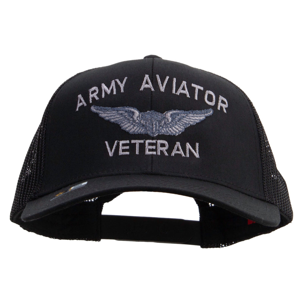 Army Aviator Veteran Embroidered Solid Cotton Twill Mesh Prostyle Cap