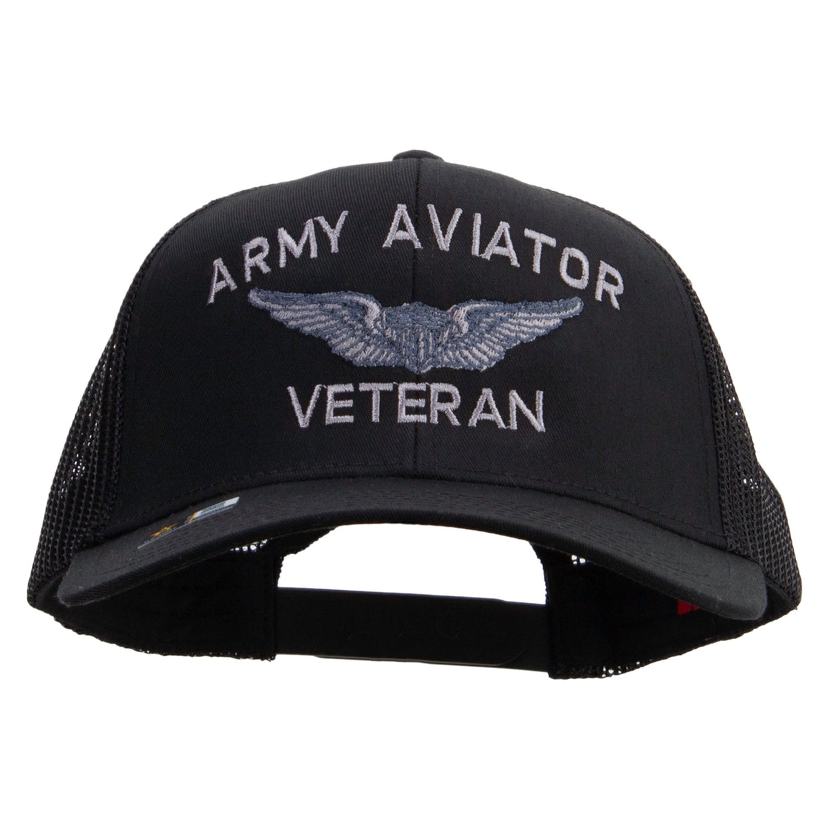 Army Aviator Veteran Embroidered Solid Cotton Twill Mesh Prostyle Cap