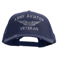 Army Aviator Veteran Embroidered Solid Cotton Twill Mesh Prostyle Cap