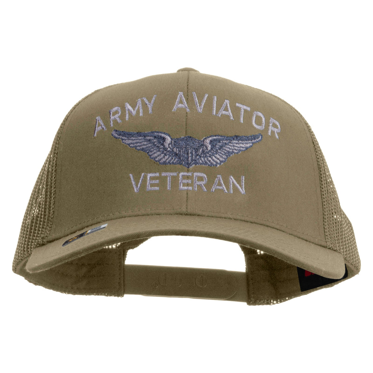 Army Aviator Veteran Embroidered Solid Cotton Twill Mesh Prostyle Cap