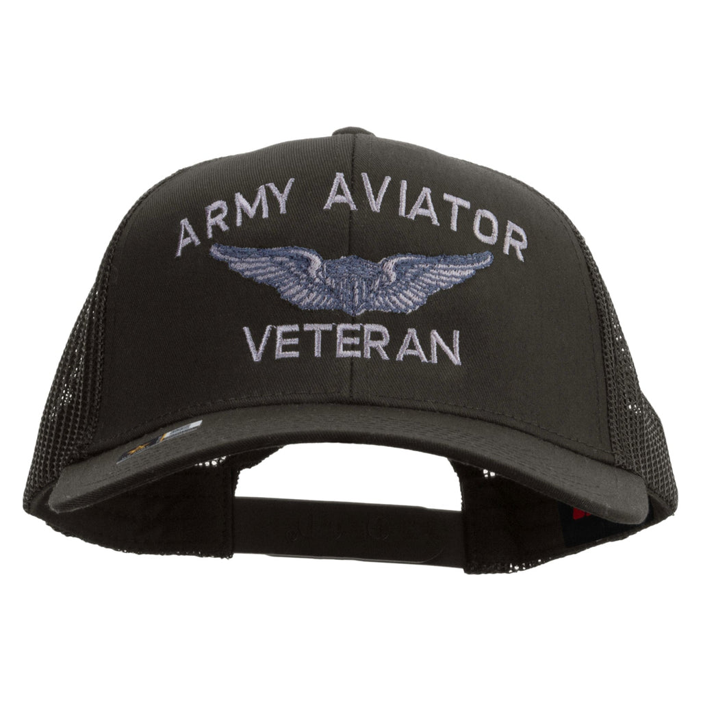 Army Aviator Veteran Embroidered Solid Cotton Twill Mesh Prostyle Cap