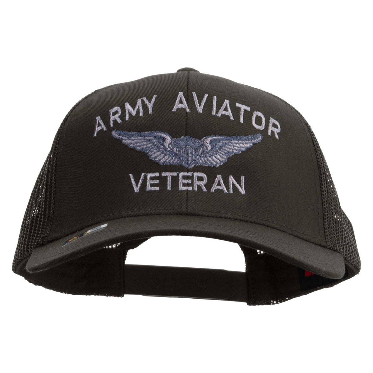 Army Aviator Veteran Embroidered Solid Cotton Twill Mesh Prostyle Cap